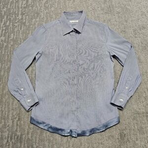Ann Mashburn Pin Striped  Blouse‎ Shirt Sz Small